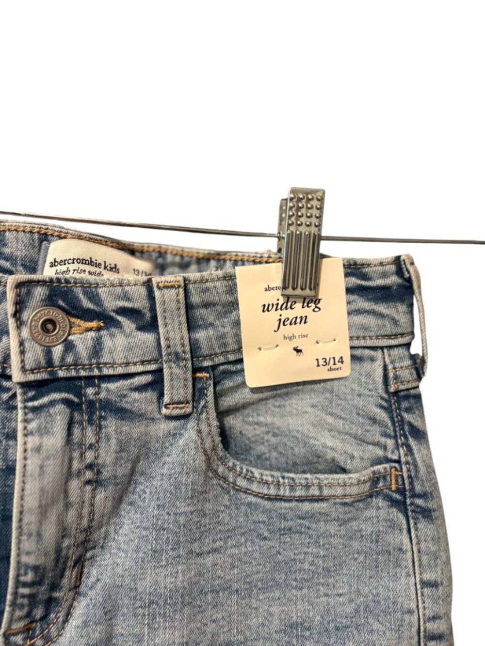 Abercrombie Kids High Rise Wide Leg Jeans - Picture 6 of 14
